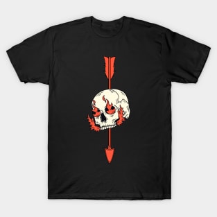 FLAMING SKULL WITH AN ARROW T-Shirt